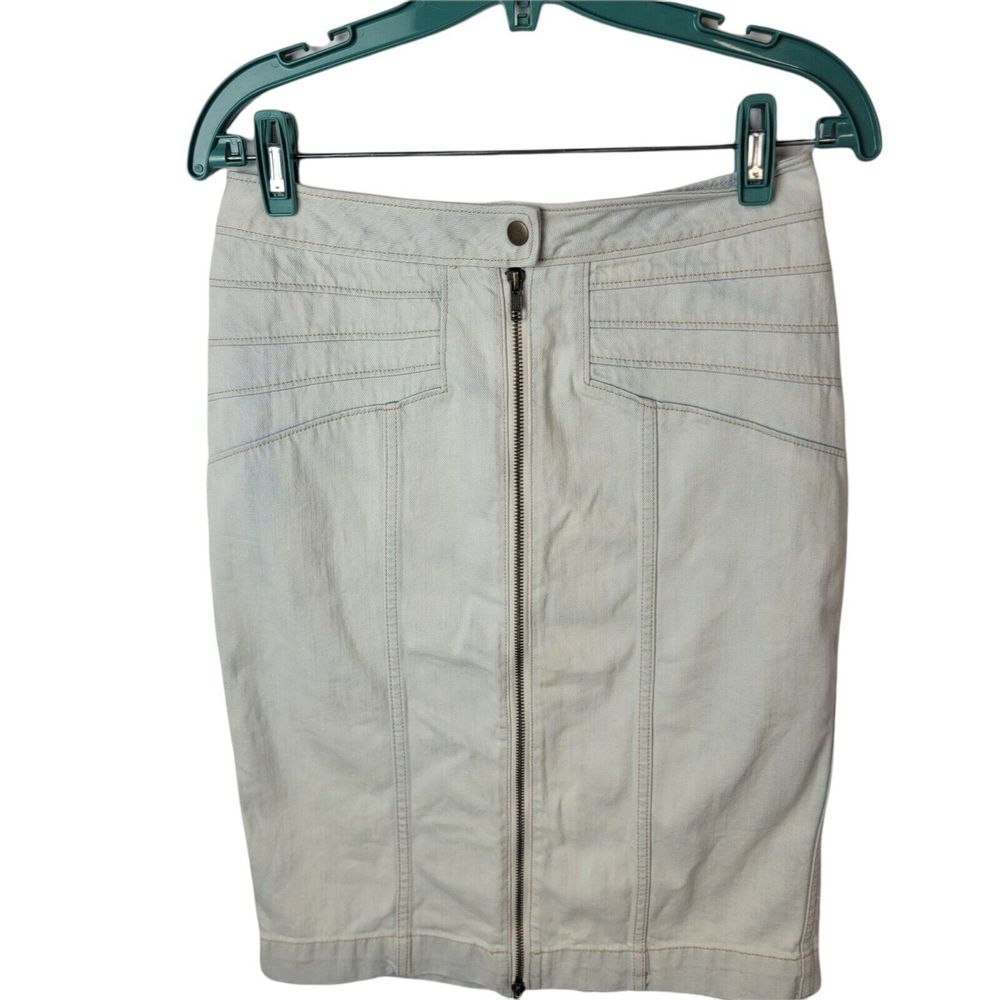 Pilcro & the Letterpress Acid Wash Zip Front Pencil Skirt 29 Anthropologie‎